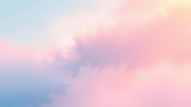 Photo soft pastel pink and blue clouds in the sky