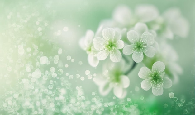 Soft Pastel Saint Patrick's Day Clover Sweet Candy Background with Bokeh.