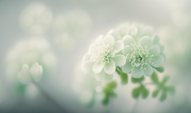 Soft Pastel Saint Patrick's Day Clover Sweet Candy Background with Bokeh.