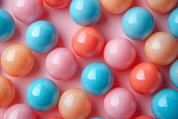 Soft pastel spheres in isometric view forming a seamless background pattern