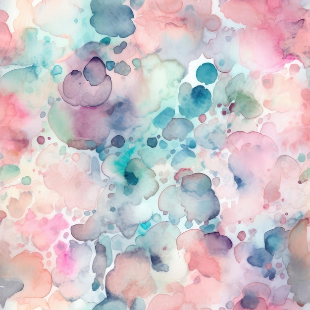 Soft Pastel Watercolor Texture Seamless Background Generative AI