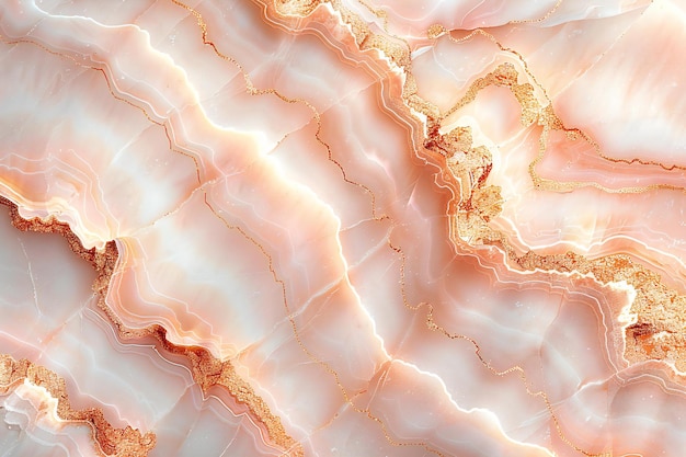 A soft peach marble texture background with subtle rose gold veins creating an elegant and luxuriou