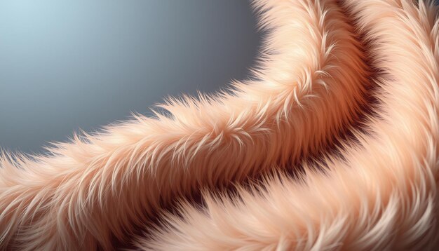 Photo soft peachcolored fur texture closeup