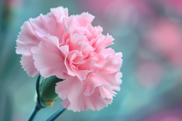 Soft pink carnation on pastel background