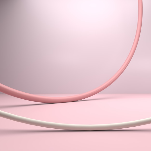 Soft Pink color 3d background with pipes  for product showcase