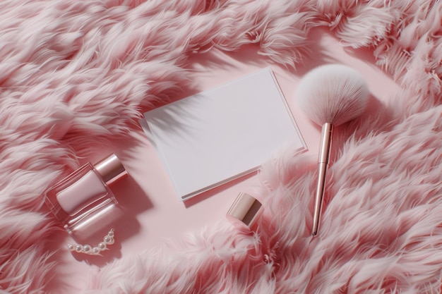 Photo soft pink elegance and cosmetic mockup