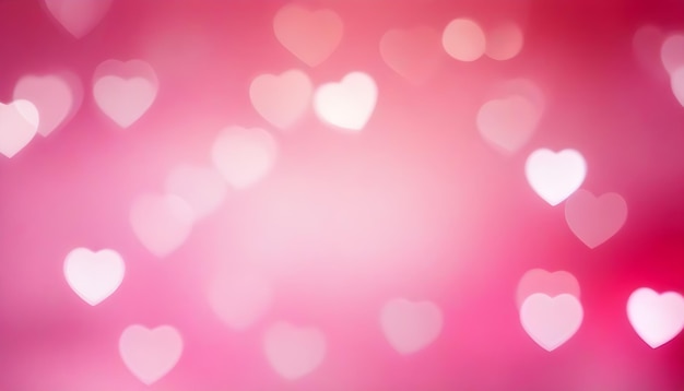 Photo soft pink heart bokeh background