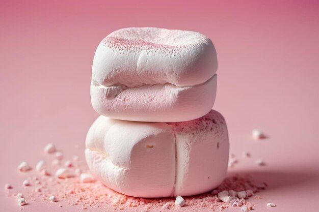 Soft pink marshmallows ai generated