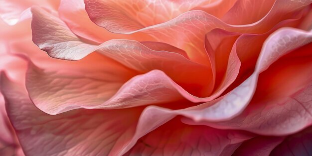 Soft Pink Rose Petals in a Lush Floral Macro