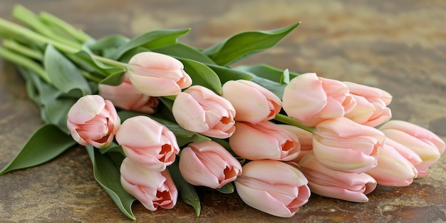 Soft Pink Tulips Bouquet Elegance