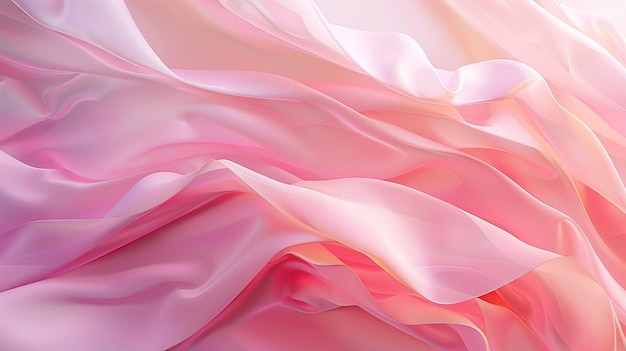 Soft Pink and White Abstract Background with Wavy Fabric