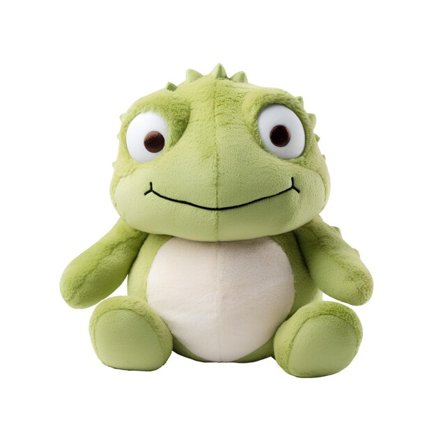 Soft plush toy funny green monster isolated on the background Generative AI