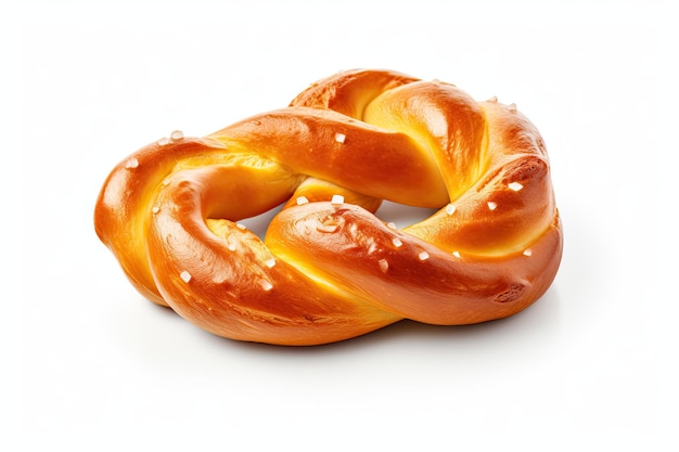 Soft Pretzel Twist Isolated on White Background