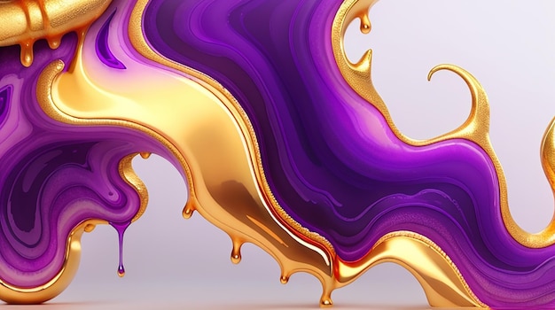 Soft purple color liquid Alcohol Ink gold dripping gold fantasy seamless hyper realistic intricate