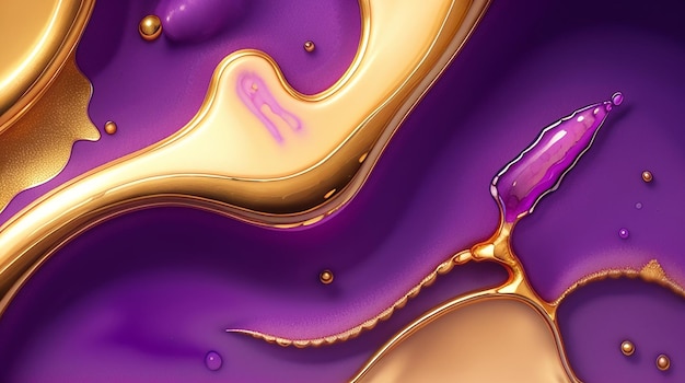 Soft purple color liquid Alcohol Ink gold dripping gold fantasy seamless hyper realistic intricate