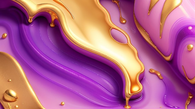 Soft purple color liquid Alcohol Ink gold dripping gold fantasy seamless hyper realistic intricate