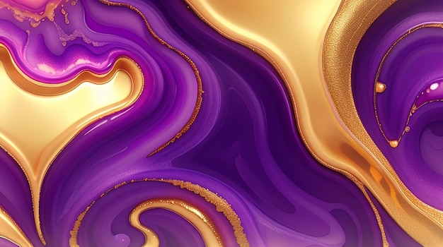 Soft purple color liquid Alcohol Ink gold dripping gold fantasy seamless hyper realistic intricate