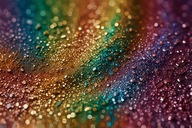 Soft rainbow glitter with a flowing liquidlike texture