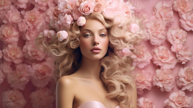 Soft and romantic with cascading flowers and petals