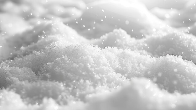 Soft snowflakes covering snowy landscape on a winter day