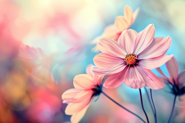 Soft and soothing pastel flower desktop wallpaper