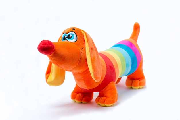 Soft toy dog with LGBT flag