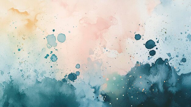 Photo a soft watercolor abstract with pastel hues and splashes evoking a calm and artistic atmosphere