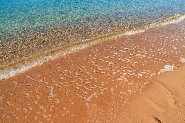 Soft wave of sea on sandy beach