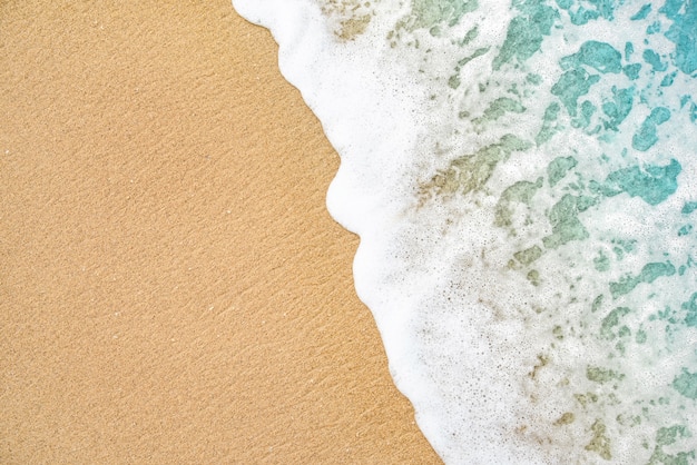 Soft wave of the sea on the sandy beach