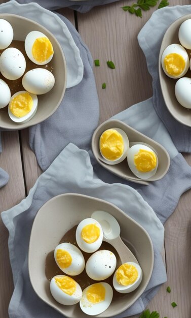 Photo softboiled eggs healthy food