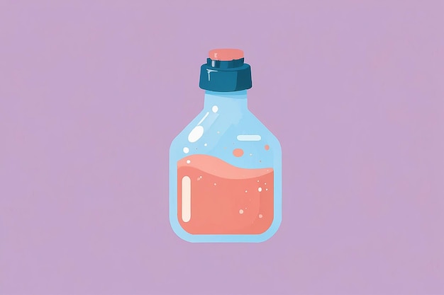 Photo softener chemical bottle icon flat illustration