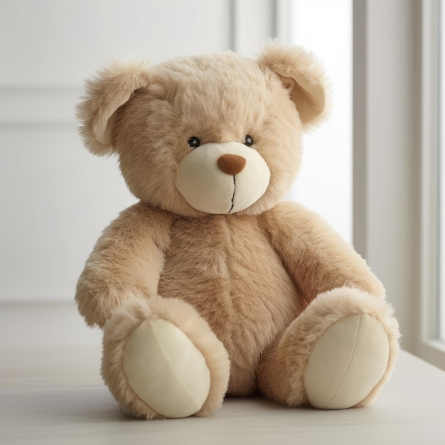 Softfocus Photorealistic Beige Stuffed Bear Uhd Image