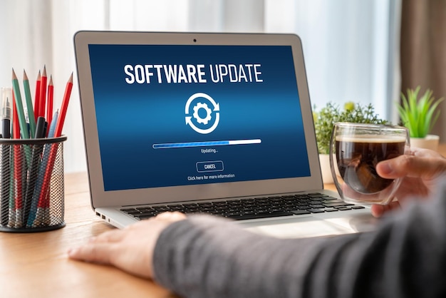 Software update on computer for modish version of device software