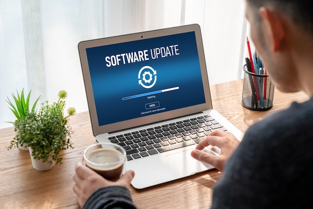 Software update on computer for modish version of device software