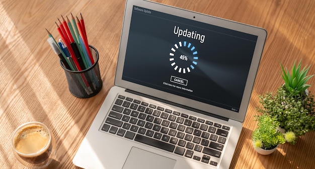 Software update on computer for modish version of device software