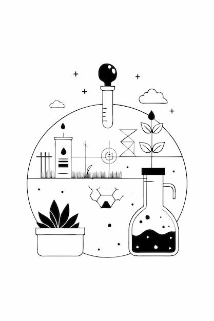 Photo soil chemistry abstract vector illustration of chemical analysis and environmental impact studies