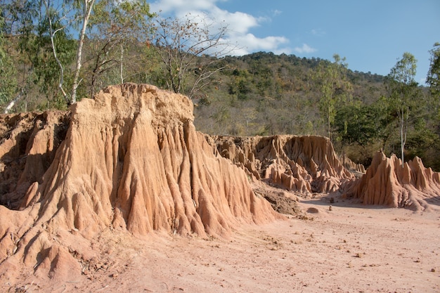 soil Collapse or Clay collapse natural concept picture