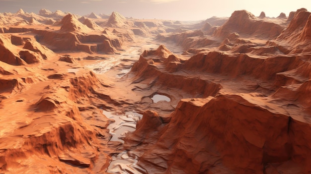 Photo soil mars chaos terrain illustration texture nature world desert environment natural soil mars chaos terrain