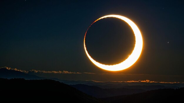 Photo a solar eclipse as seen from space