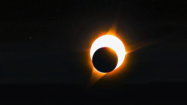 Photo solar eclipse over dark sky