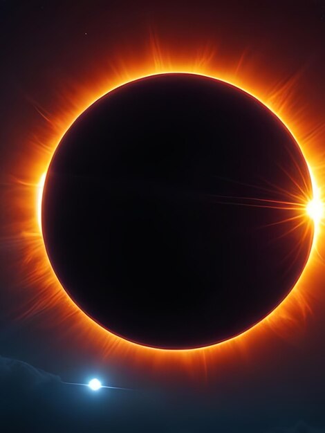 Photo solar eclipse full moon is an astronomical phenomenon realistic illustration of a solar eclipse