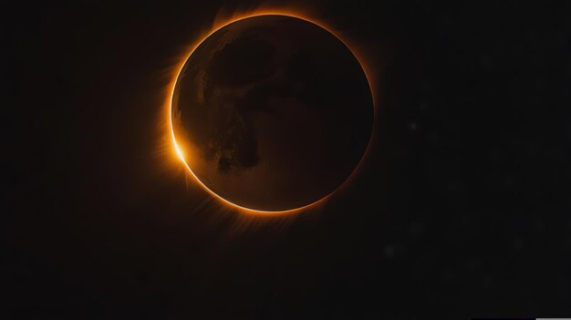 Photo solar eclipse in outer space