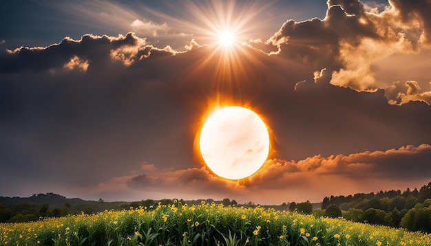 Photo solar eclipse with elemental forces