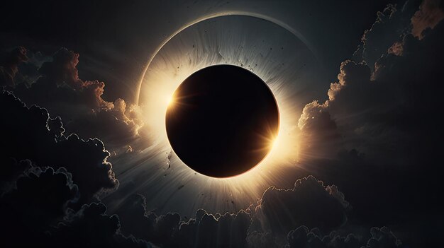 Photo a solar eclipse with the sun in the background