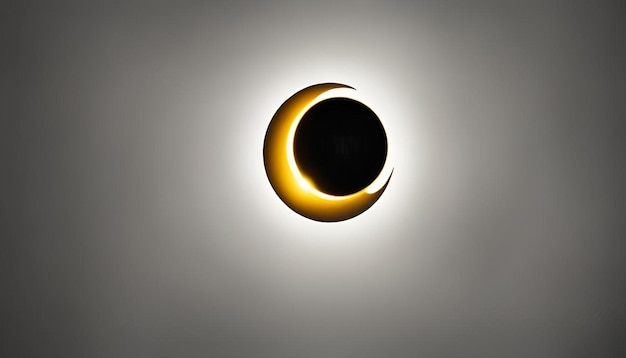 Photo a solar eclipse with a yellow ring around it