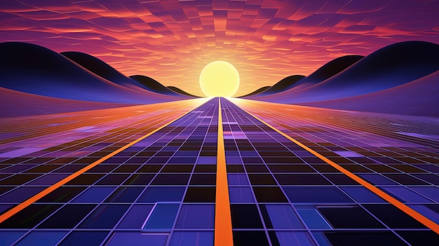 Solar highways energy generating roads sustainable infrastructure solid color background