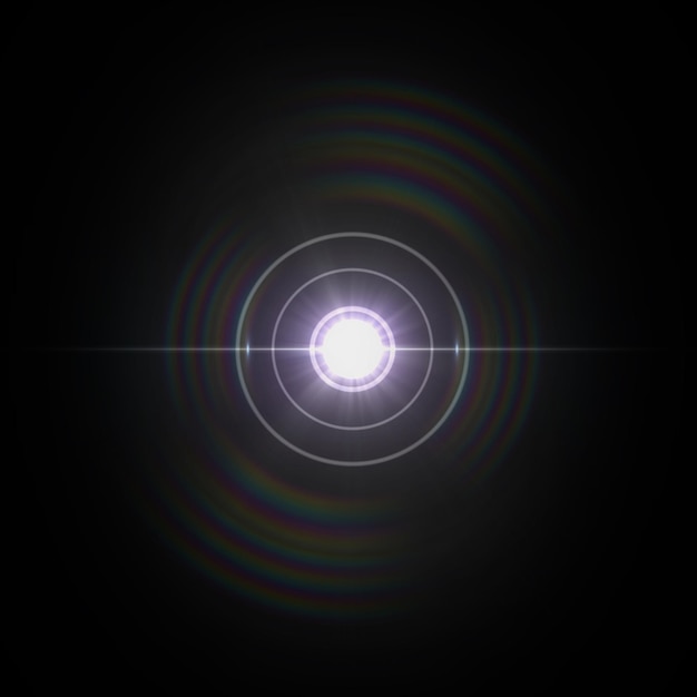 Solar Lens flare light special effect on Black background