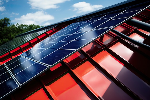 Solar panel covering a roof