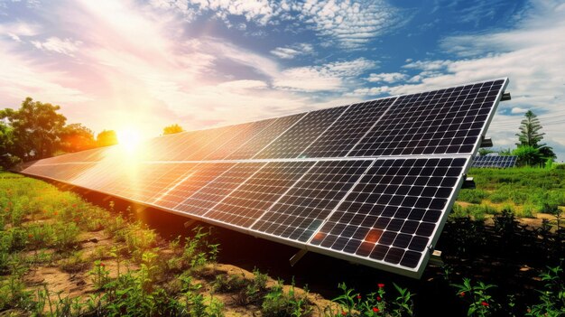 Solar Panel Installed in Field