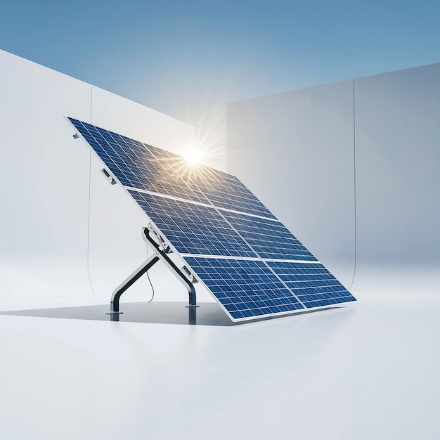 A solar panel is shown on a white background